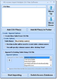 MS Access Import Multiple CSV Files Software screenshot